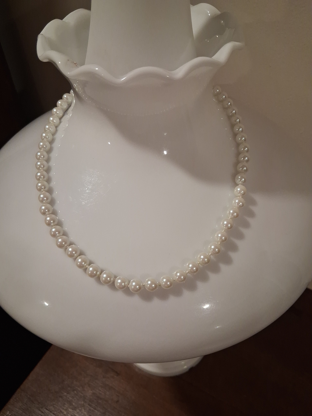 Elegant White Pearl Strand Necklace for Women